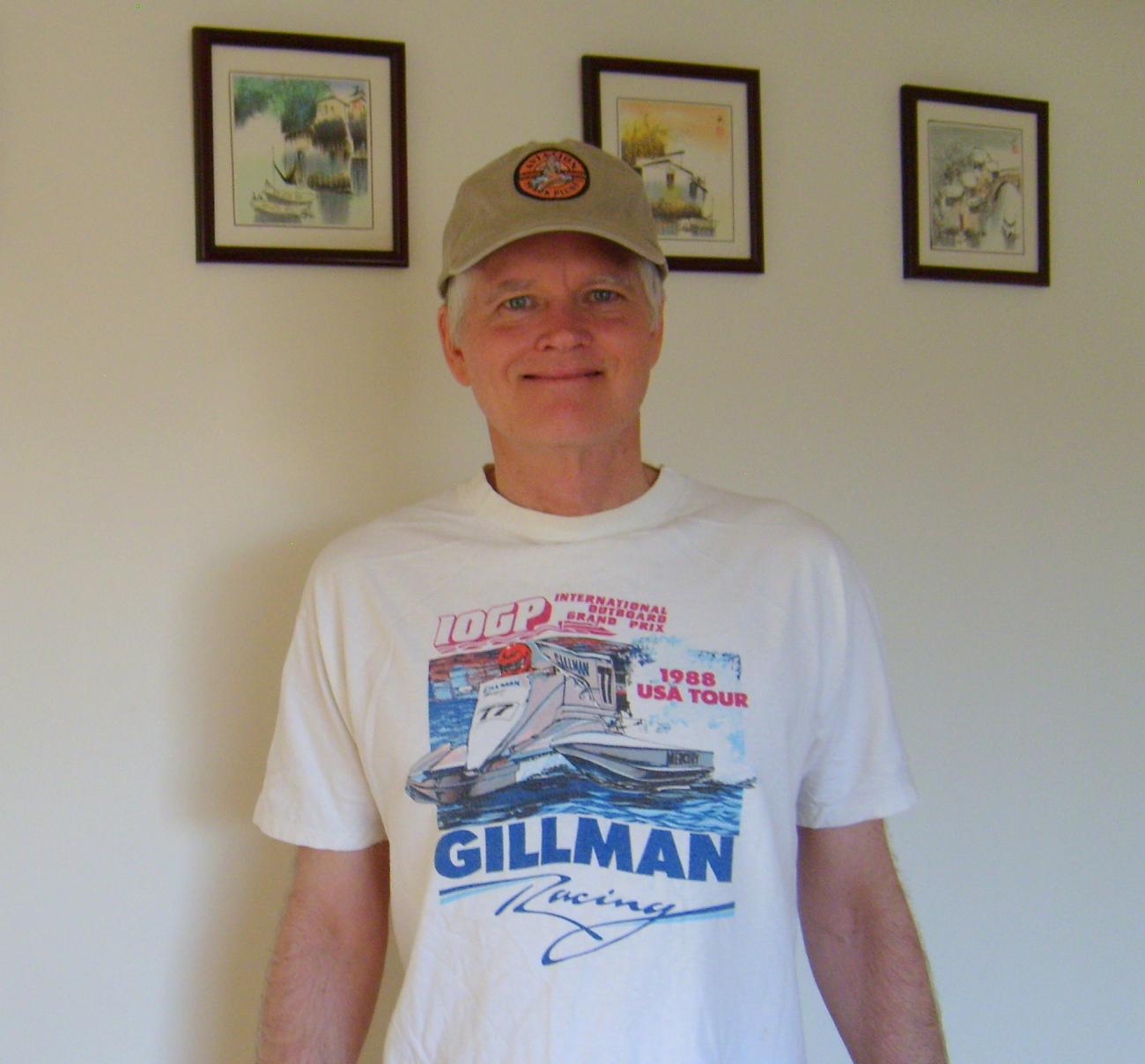 Name:  Roy wearing Scott Gillman racing T-shirt, in front of 3 paintings..jpg
Views: 2009
Size:  105.2 KB